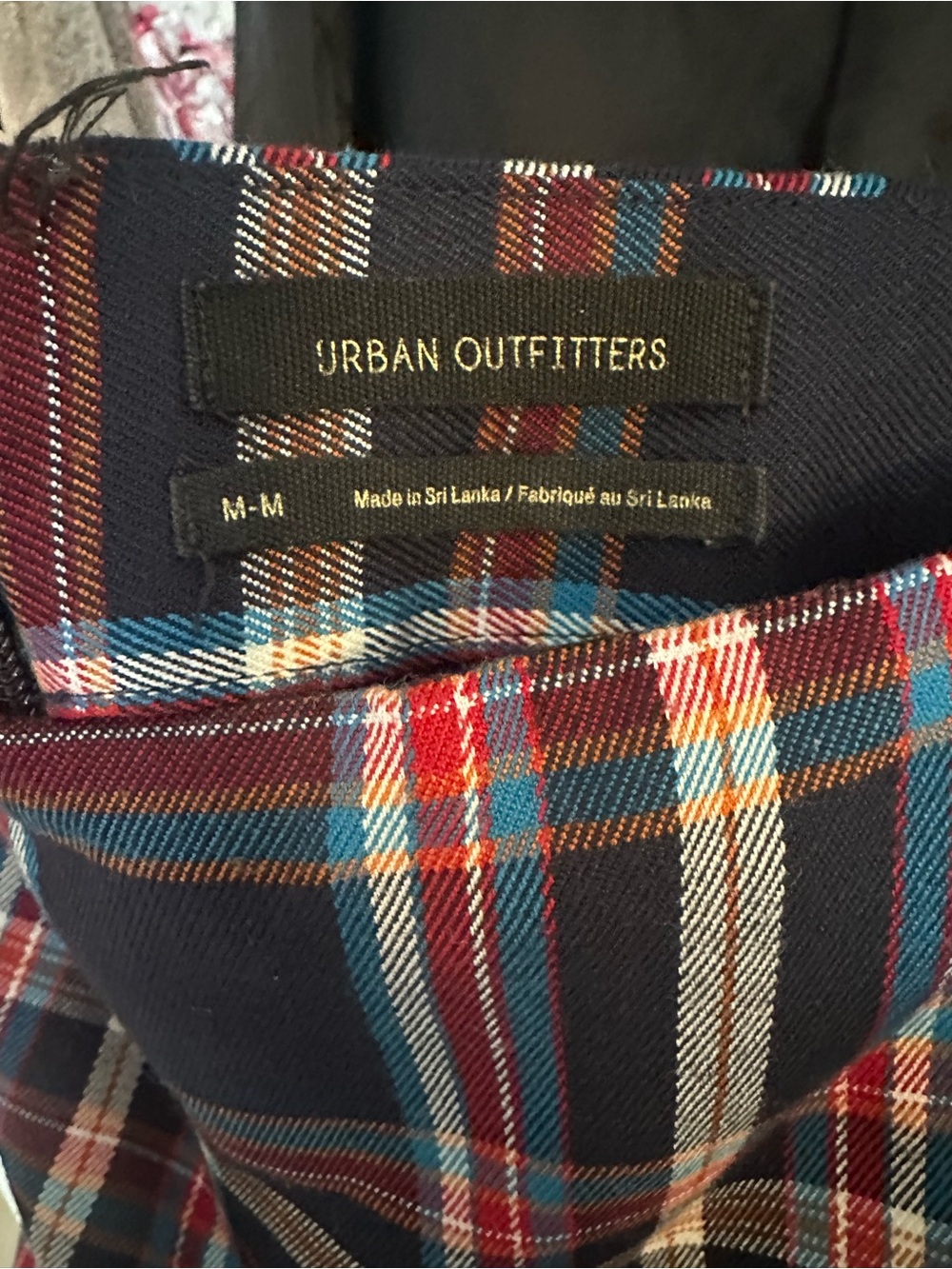Urban Outfitters Navy Blue Plaid Slip Dress - Picture 3 of 3